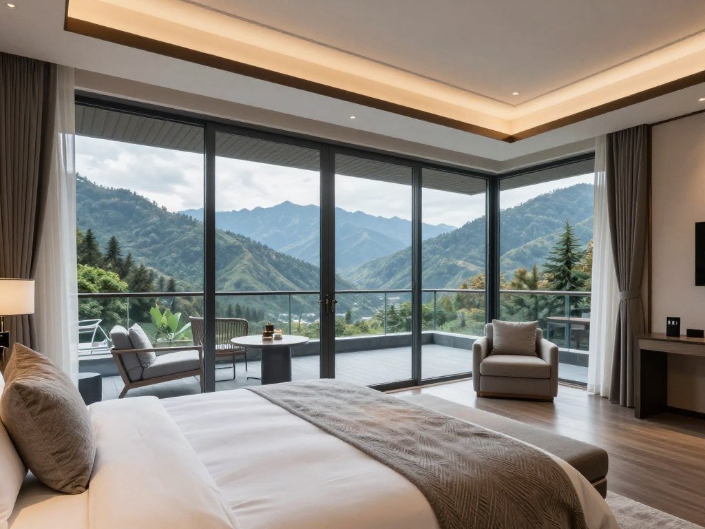 Luxury hotel room with mountain views in Niseko
