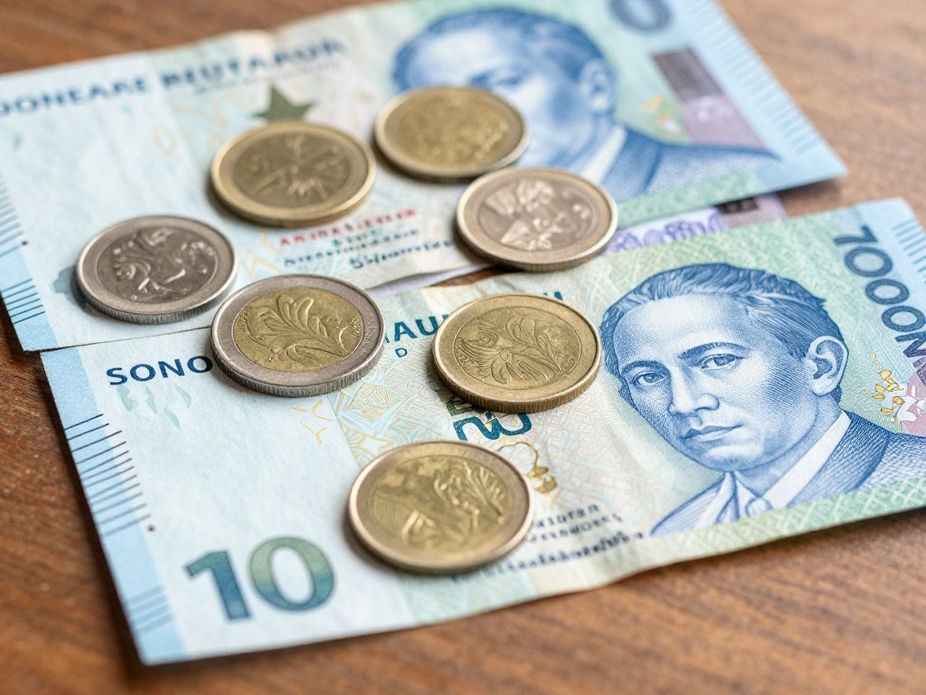 Malaysian Ringgit currency notes and coins