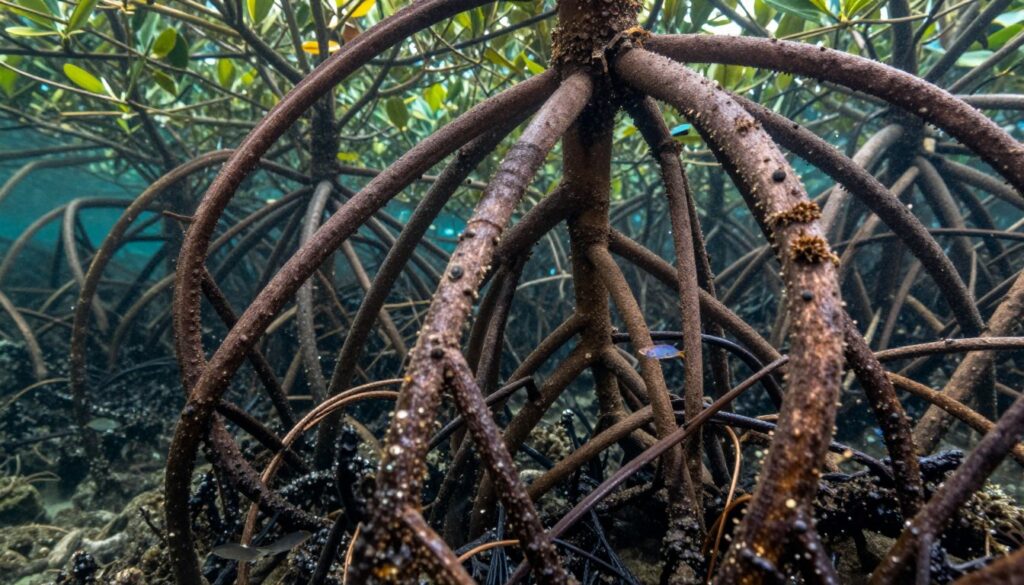 Mangrove roots and ecosystem in Nusa Lembongan