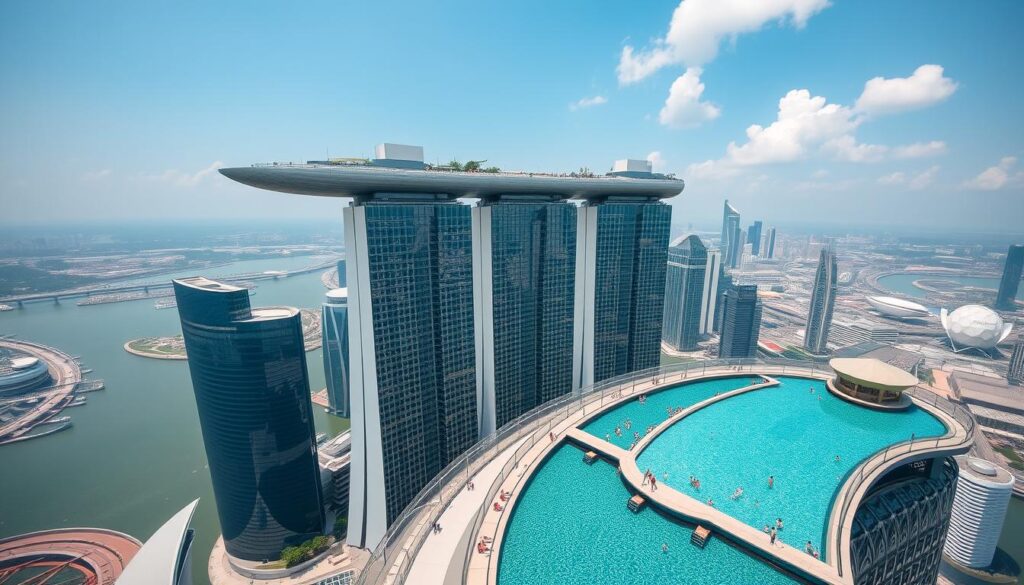 Marina Bay Sands hotel and infinity pool, a must-visit according to any Singapore travel guide