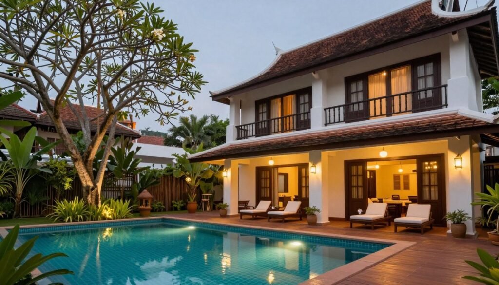 Mid-range boutique hotel in Siem Reap with traditional Khmer architecture
