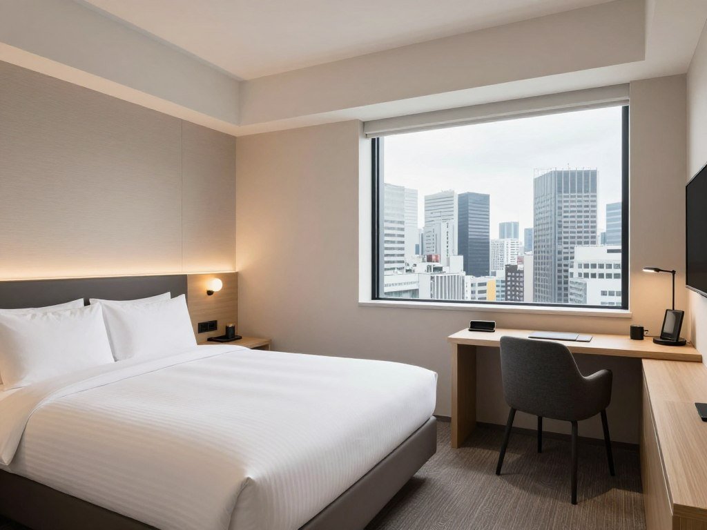 Mid-range business hotel room in Shinjuku