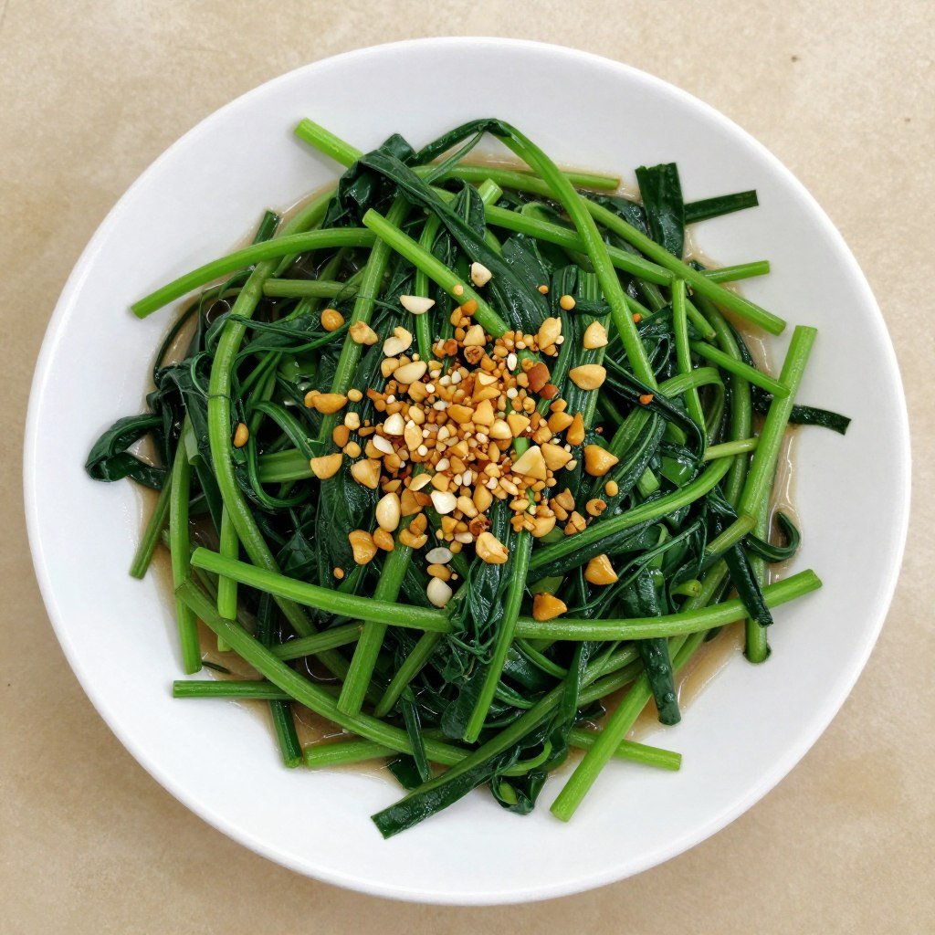 Midin fern stir fry dish