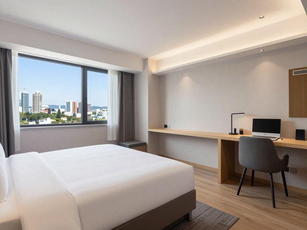 Modern Jeju business hotel room interior