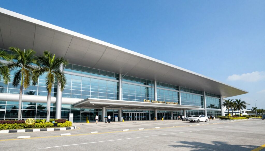 Modern Kota Kinabalu International Airport terminal building exterior