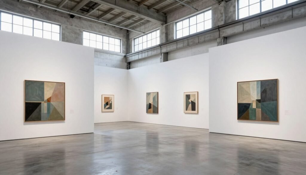 Modern art gallery and design space in converted warehouse along Bangkok river