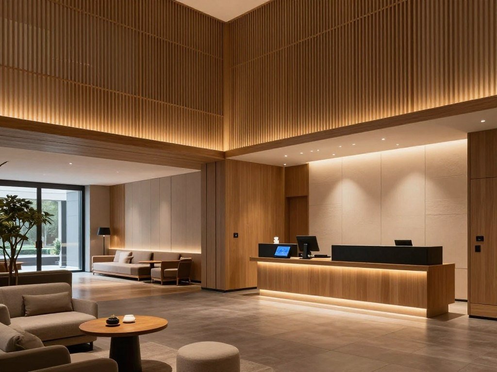 Modern lobby of Solaria Nishitetsu Hotel Taipei with minimalist design