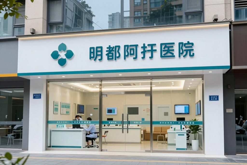 Modern pharmacy in Chengdu with Chinese and English signage