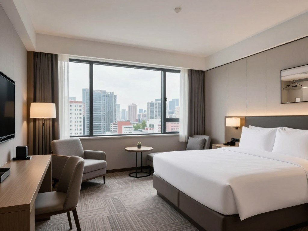 Modern room at Caesar Metro Taipei with city view