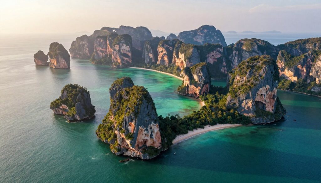 Mu Ko Ang Thong archipelago with limestone islands and emerald lagoon