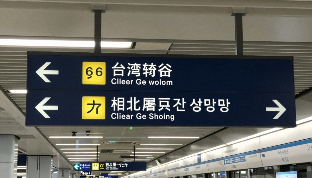 Multilingual transit signage in Taiwan