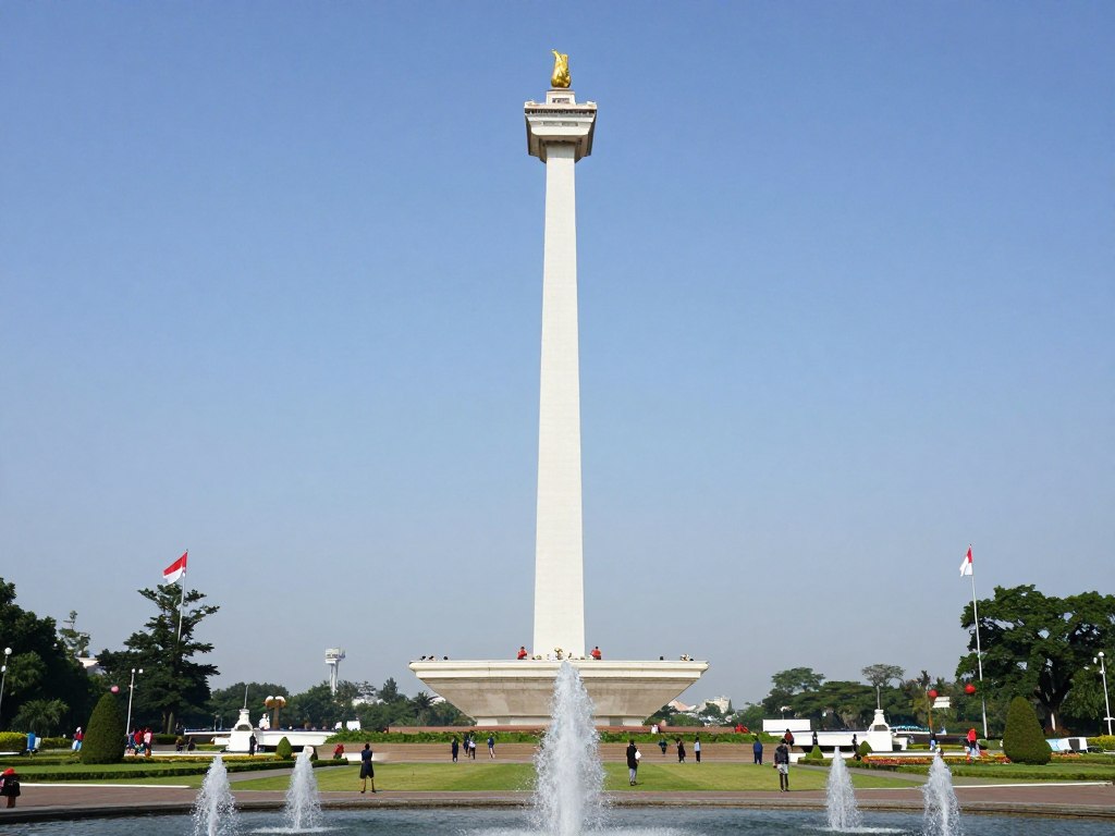 National Monument Monas towering over Merdeka Square in Jakarta