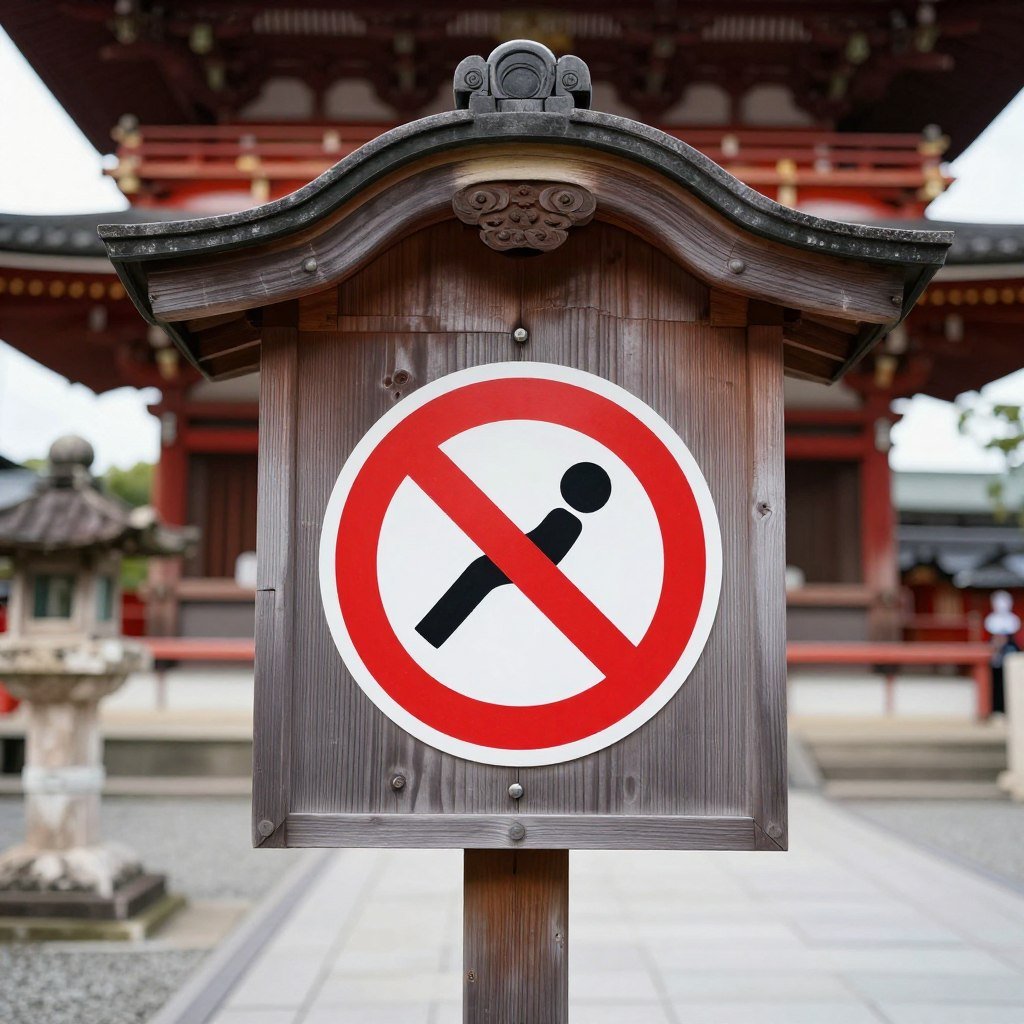 No photography sign at Japanese temple