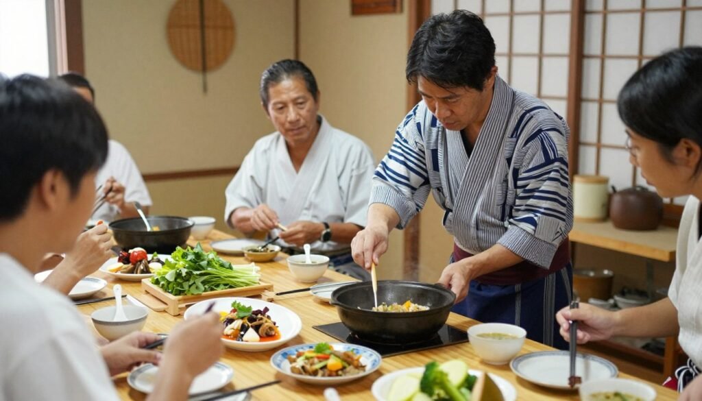 Okinawan cooking class participants Okinawan cooking class participants
