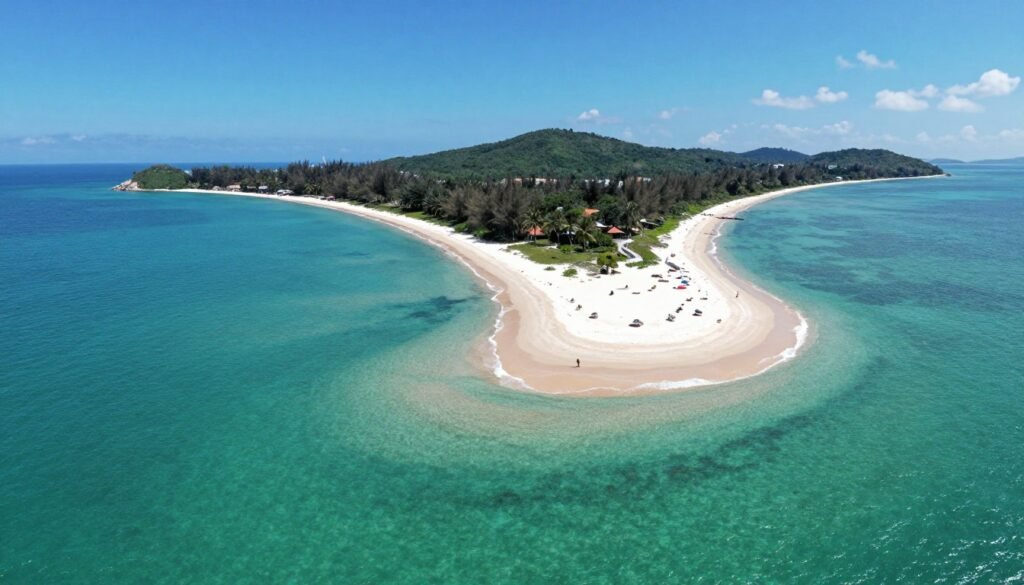 Panoramic view of multiple beaches along Phu Quoc coastline