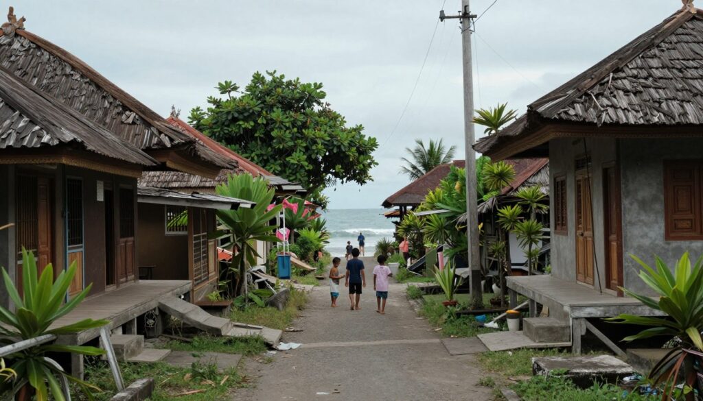 Path through village leading to Bias Tugal beach