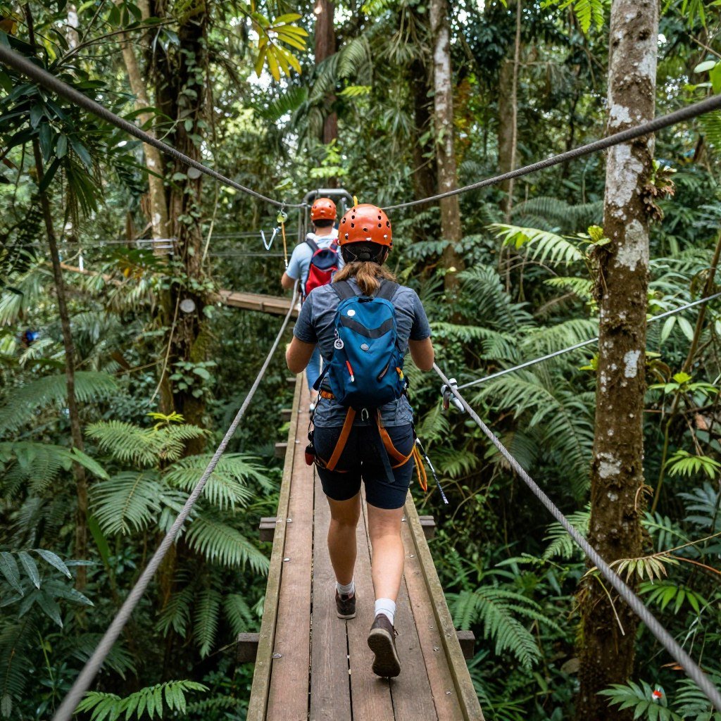 Person on canopy walkway