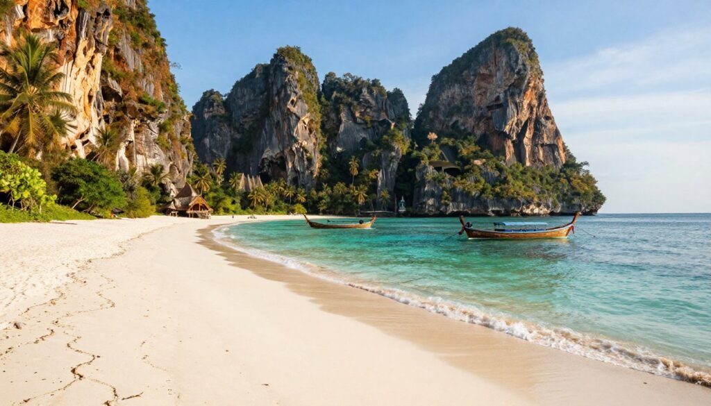 Phra Nang Beach with limestone cliffs and princess cave