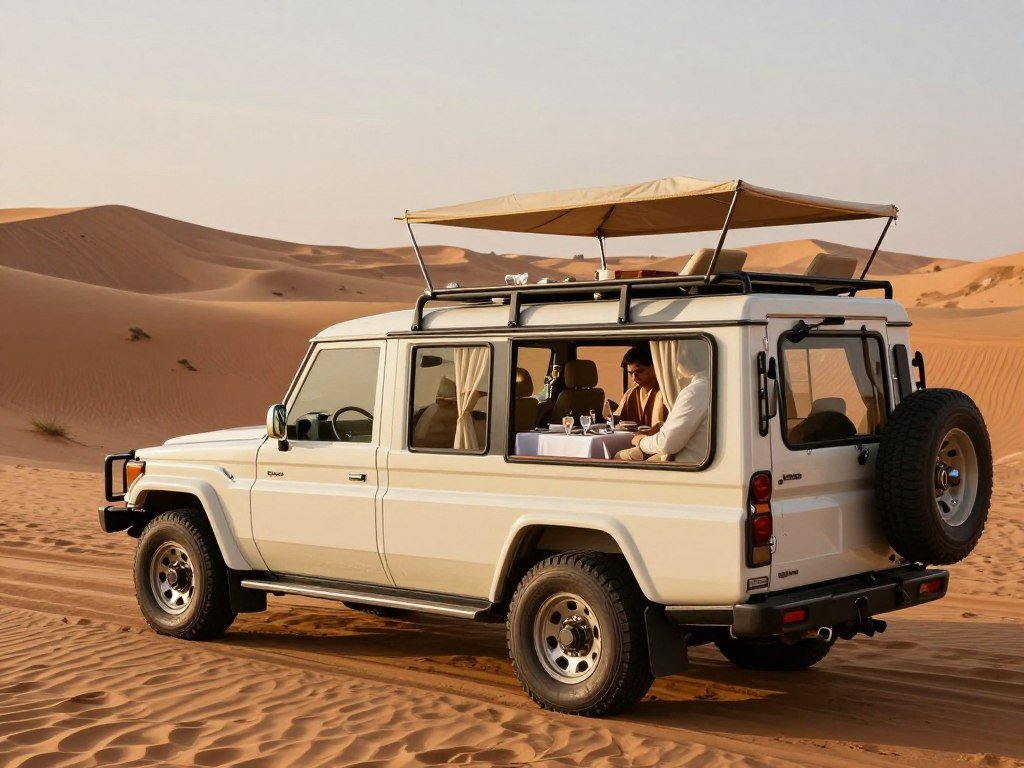 Private luxury desert safari with premium amenities Private luxury desert safari with premium amenities