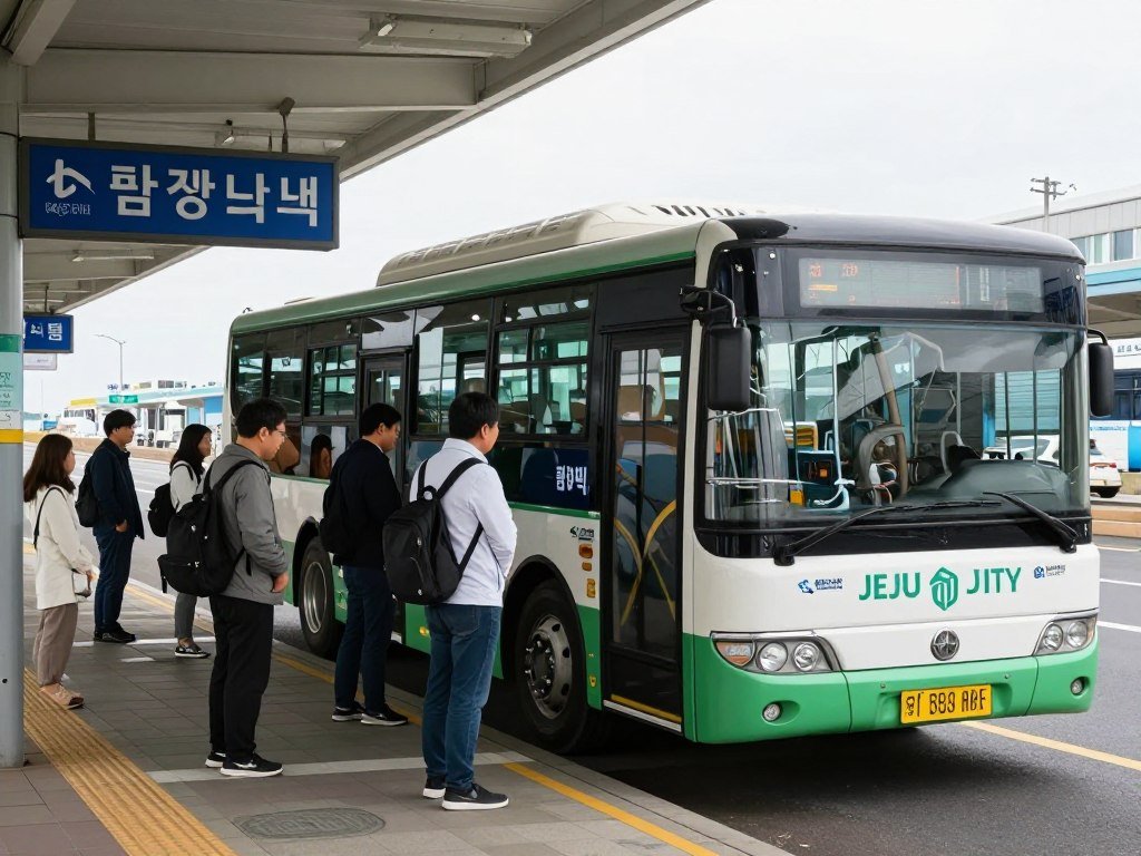 Public bus at Jeju City terminal