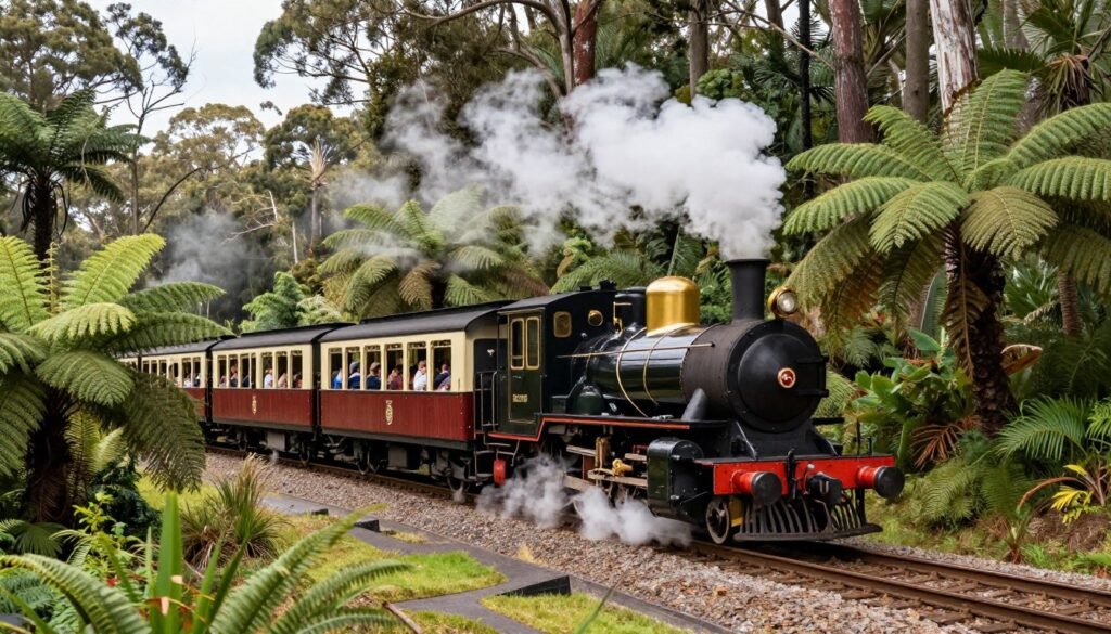 Puffing Billy steam train in Dandenong Ranges