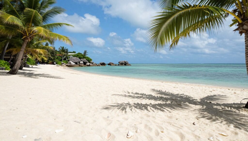 Puka Beach Boracay with shells and fewer tourists in peaceful setting