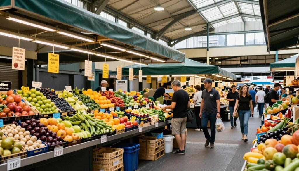 Queen Victoria Market fresh produce stalls