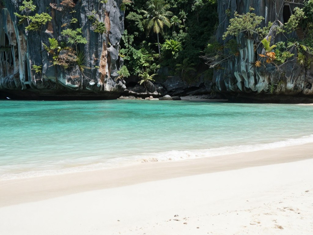 Quiet hidden beach cove in Phuket with no tourists
