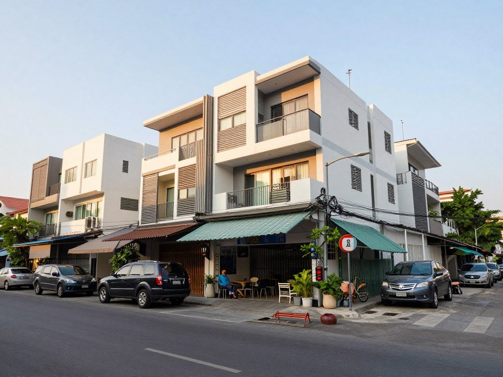 Residential neighborhood in outer Bangkok