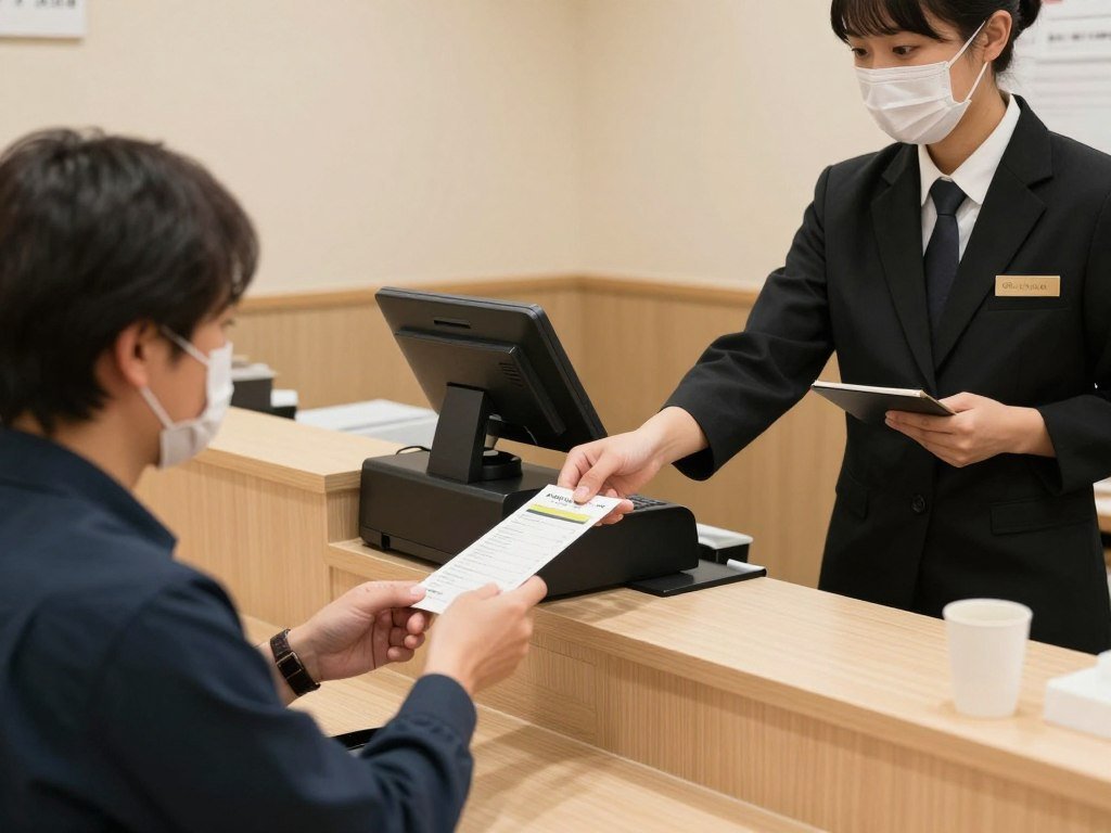 Restaurant payment counter in Japan