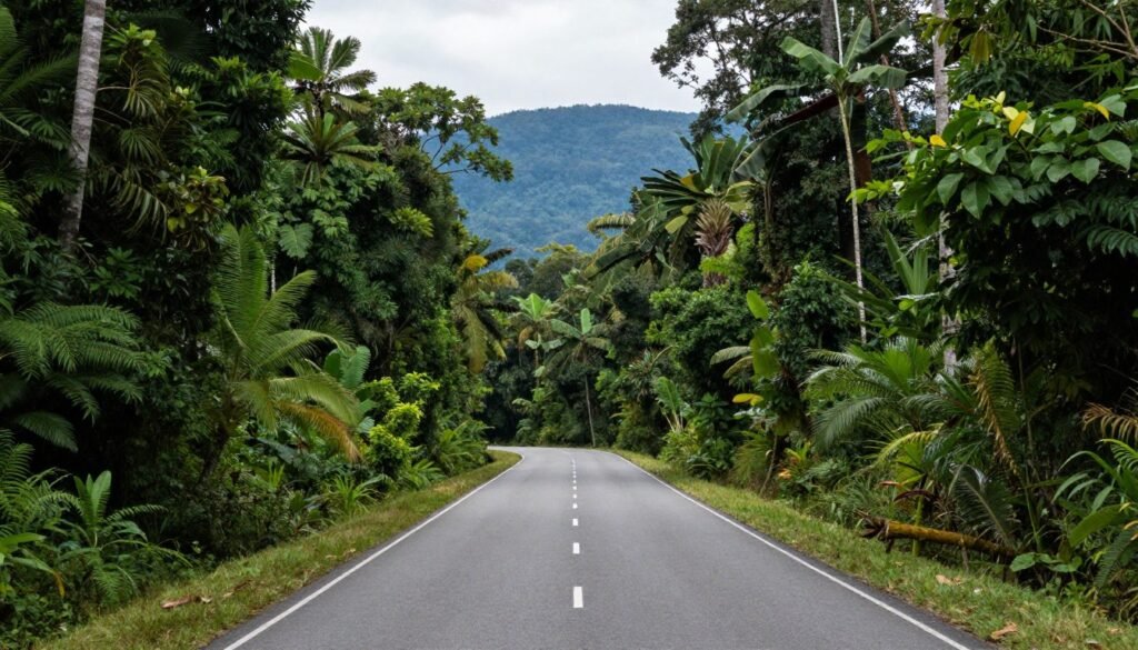 Road through Sarawak rainforest