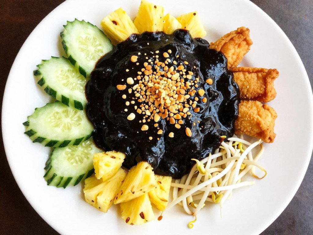 Rojak mixed fruit and vegetable salad with black sauce