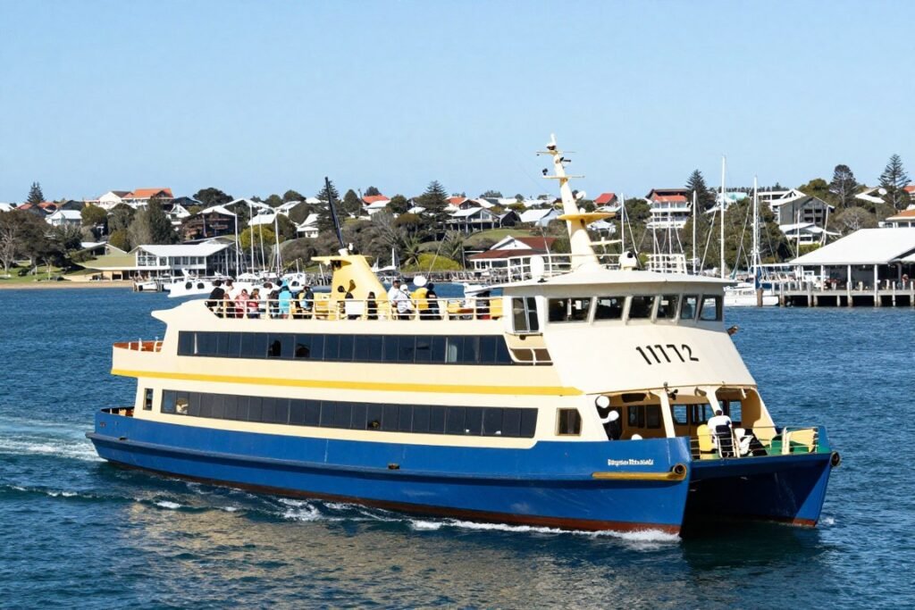 Rottnest Island ferry departing from Hillarys Boat Harbour with passengers