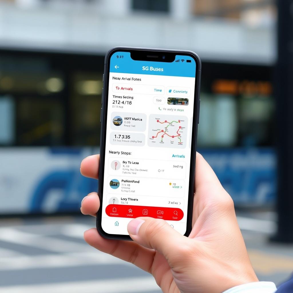 SG Buses mobile app, recommended in Singapore travel guide