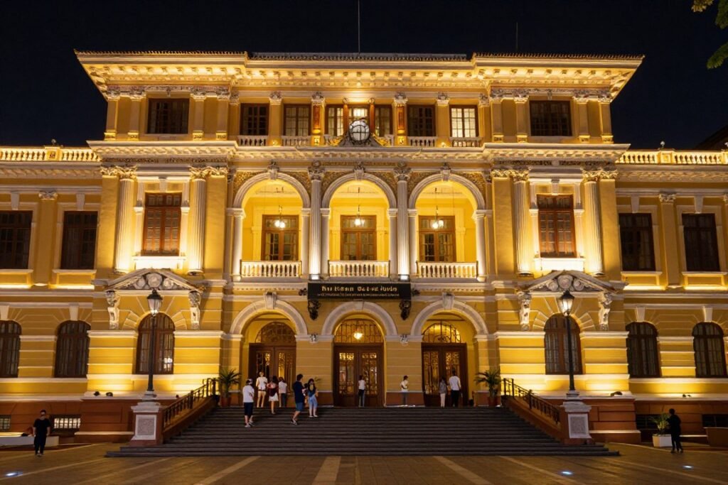 Saigon Opera House illuminated at night Saigon Opera House illuminated at night
