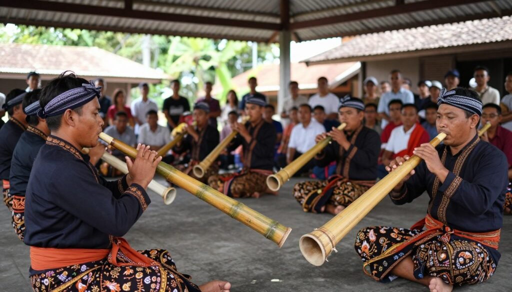 Saung Angklung Udjo performance with traditional bamboo instruments