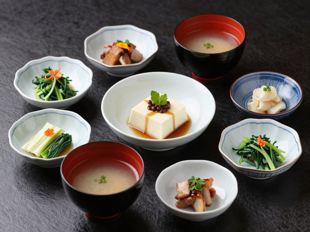 Shojin ryori Buddhist vegetarian meal presentation