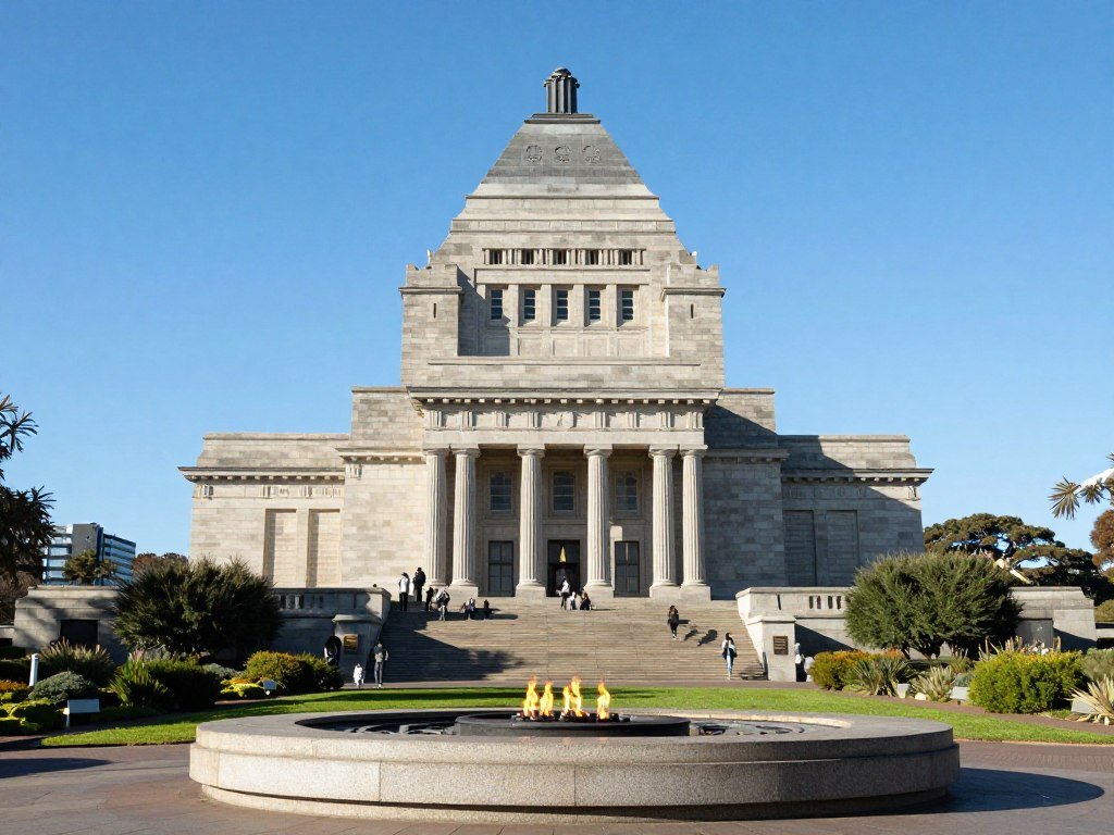 Shrine of Remembrance with eternal flame