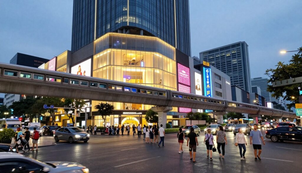 Siam Square shopping district in Pathum Wan Bangkok