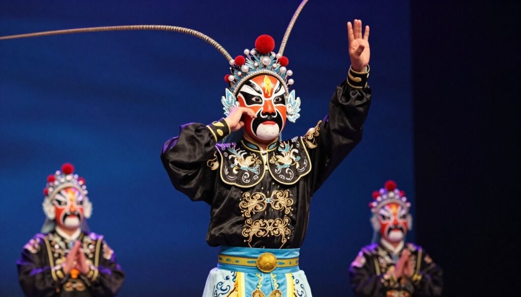 Sichuan Opera performer during face-changing act