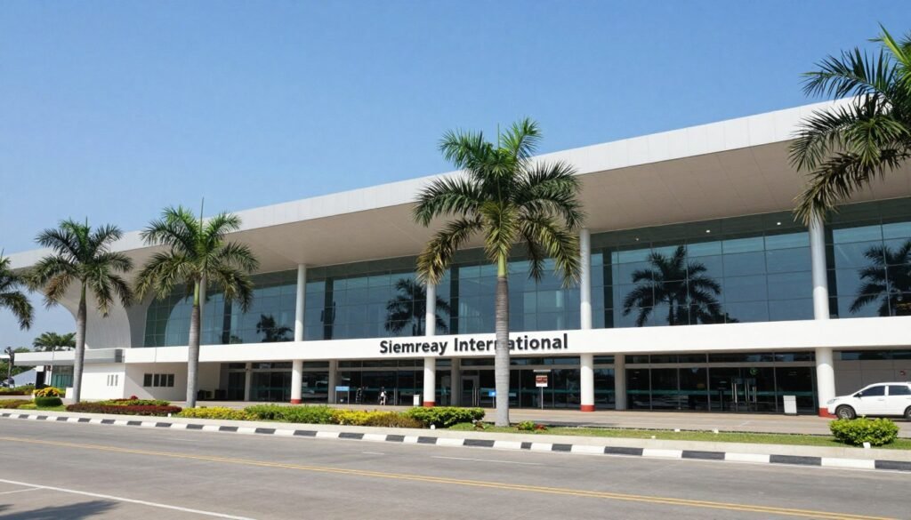 Siem Reap International Airport terminal exterior Siem Reap International Airport terminal exterior