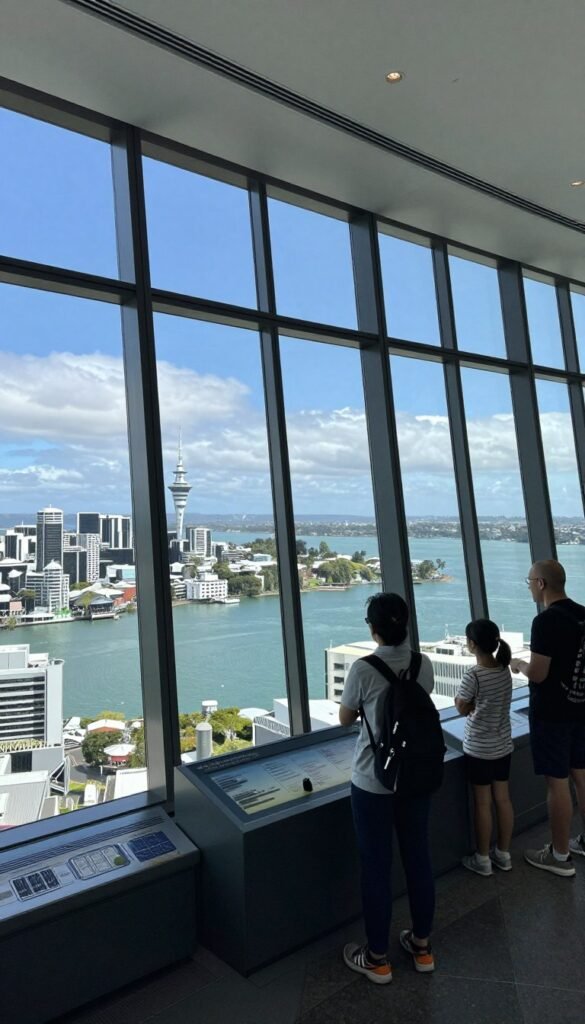 Sky Tower observation deck with panoramic Auckland views
