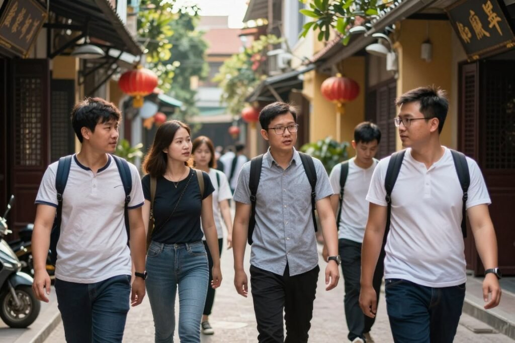 Small group walking tour through authentic Hanoi neighborhoods with local guide