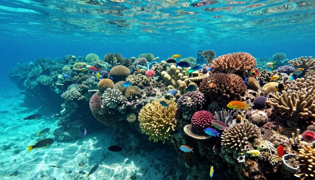 Snorkeling in Okinawa coral reef Snorkeling in Okinawa coral reef