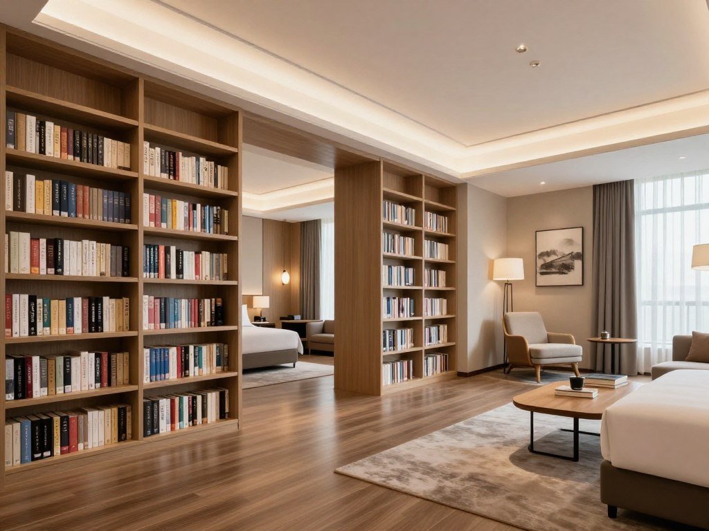 Spacious suite at Eslite Hotel with reading area