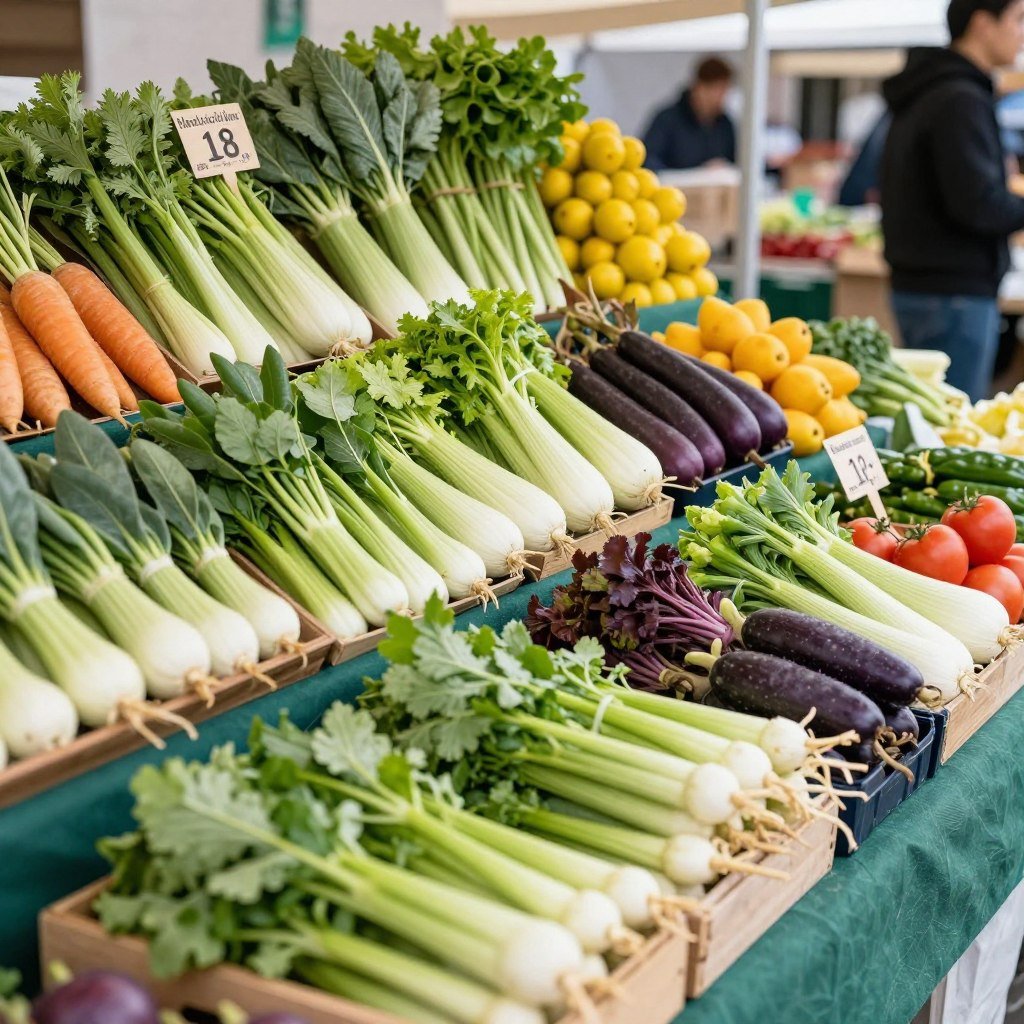 Spring farmers market with fresh Hokkaido produce