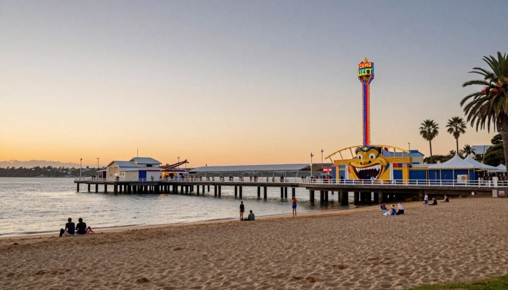 St Kilda Beach with pier and Luna Park