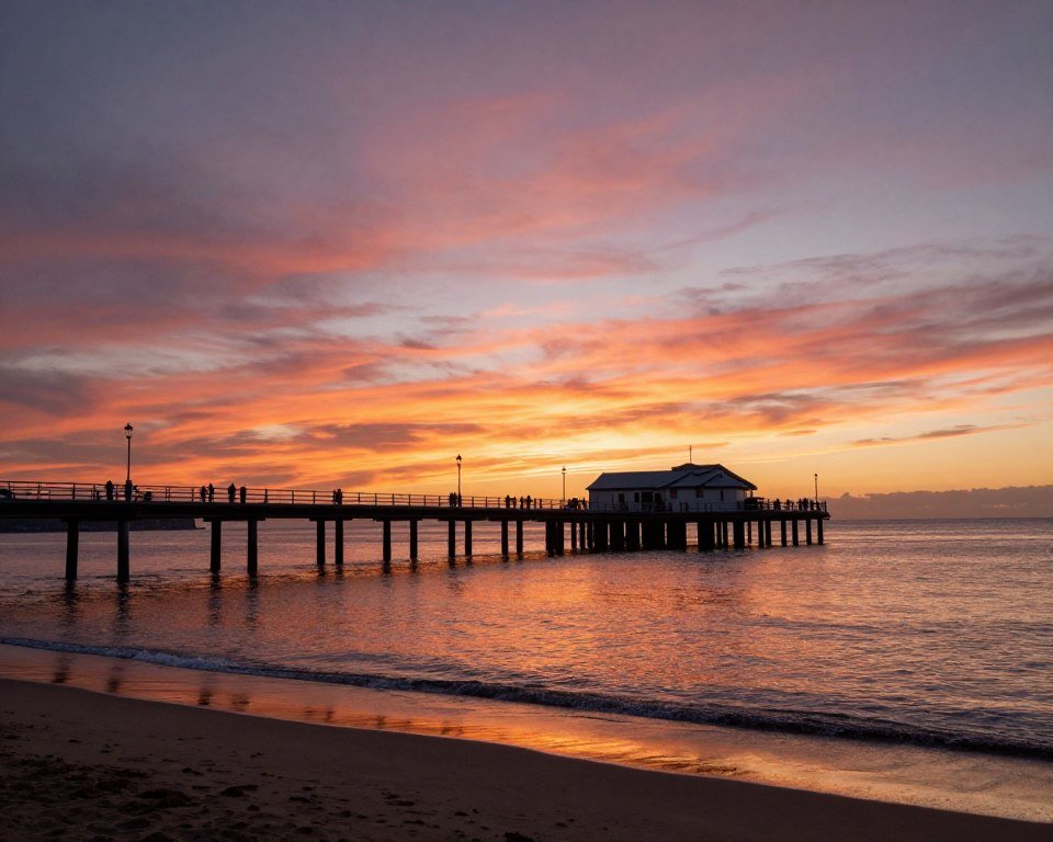 St Kilda sunset over pier