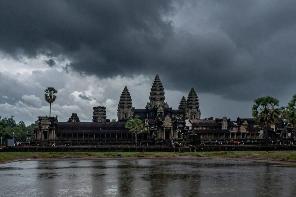 Storm clouds over Angkor Wat during rainy season Storm clouds over Angkor Wat during rainy season