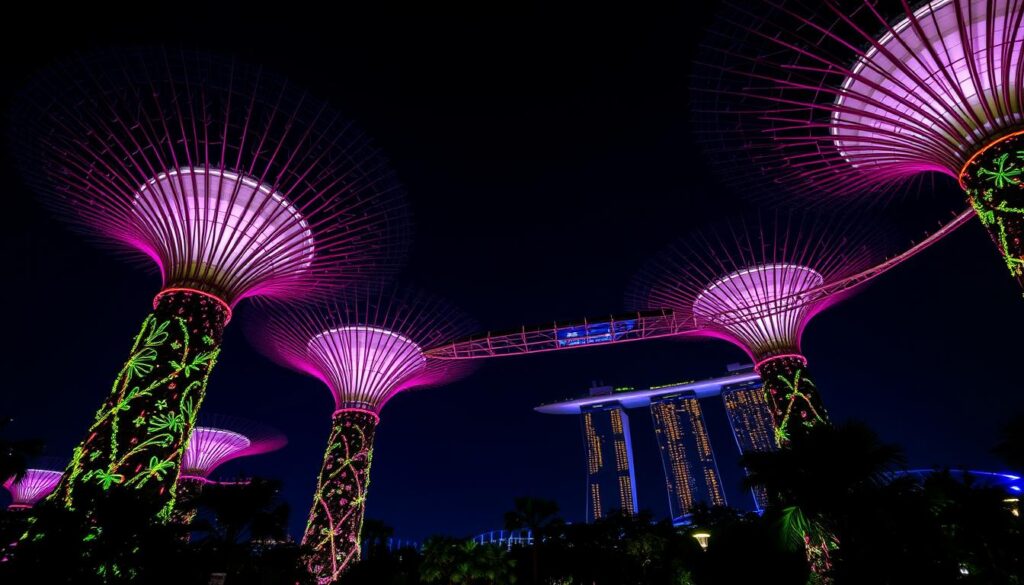 Supertree Grove at Gardens by the Bay, highlighted in every Singapore travel guide